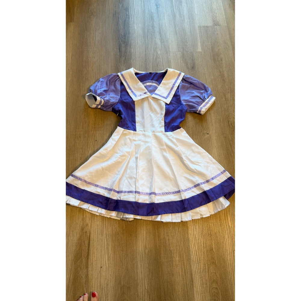 Purple White Sailor Moon Style Anime Cosplay Dress Pleated Skirt Small